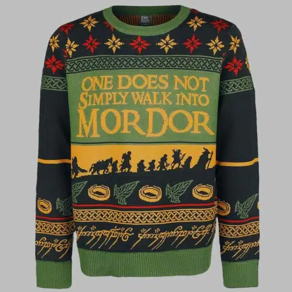 Lord Of The Rings One Does Not Simply Walk Into Mordor Ugly Christmas Sweater 1