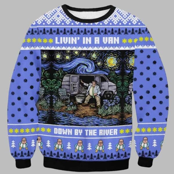 Matt Foley Livin' in A Van Down By The River Ugly Christmas Sweater 1