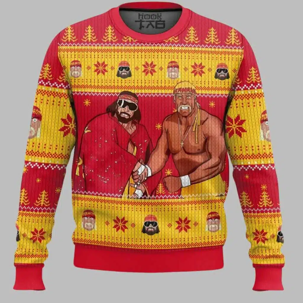 Mega Powers Macho Man and Hulk Hogan Ugly Christmas Sweater 1