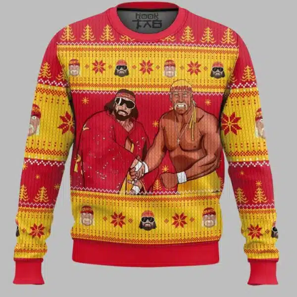 Mega Powers Macho Man and Hulk Hogan Ugly Christmas Sweater 1