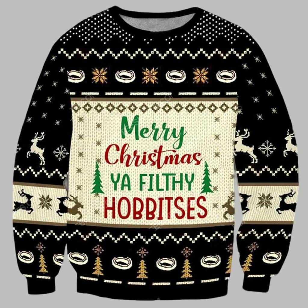 Merry Christmas You Filthy Hobbitses Ugly Christmas Sweater 2