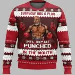 Mike Tyson Everyone Has A Plan Until They Get Punched in the Mouth Ugly Christmas Sweater