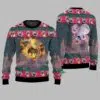 Moo Deng Bouncy Pig Ugly Christmas Sweater 1