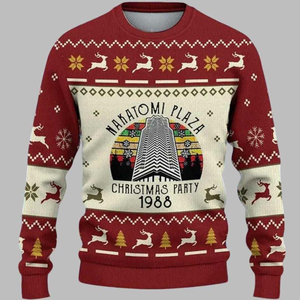 Nakatomi Plaza Christmas Party 1988 Ugly Christmas Sweater 1