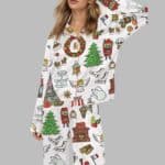 Paris Christmas Satin Pajama Set