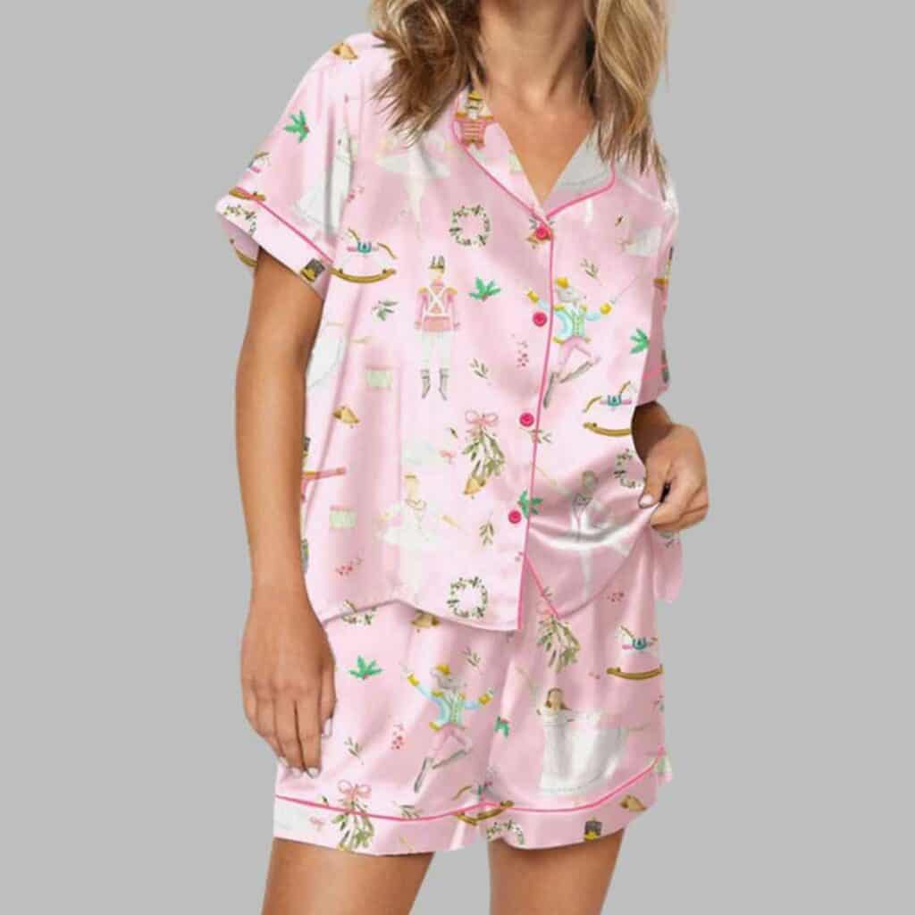 Pink Nutcracker Ballet Satin Pajama Set 2