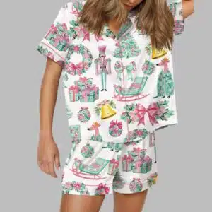 Preppy Christmas Satin Pajama Set 1