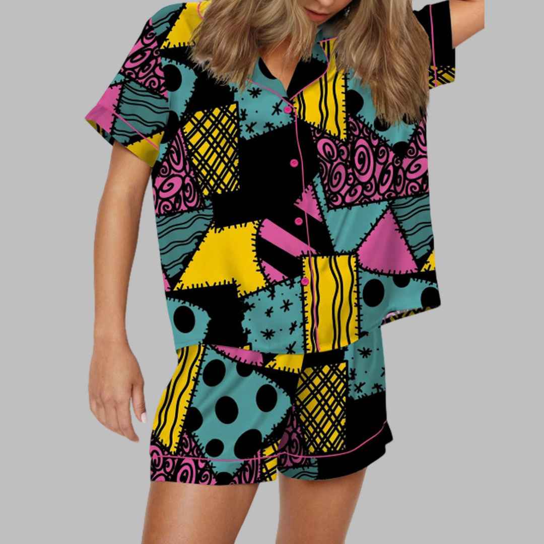 Sally Stitches Nightmare Before Christmas Satin Pajama Set 1 Sally Stitches Nightmare Before Christmas Satin Pajama Set 1