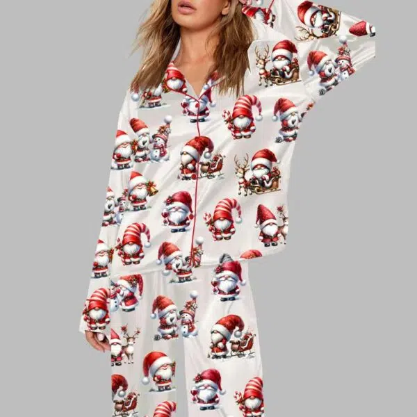 Santa Christmas Gnomes Pajama Set 1