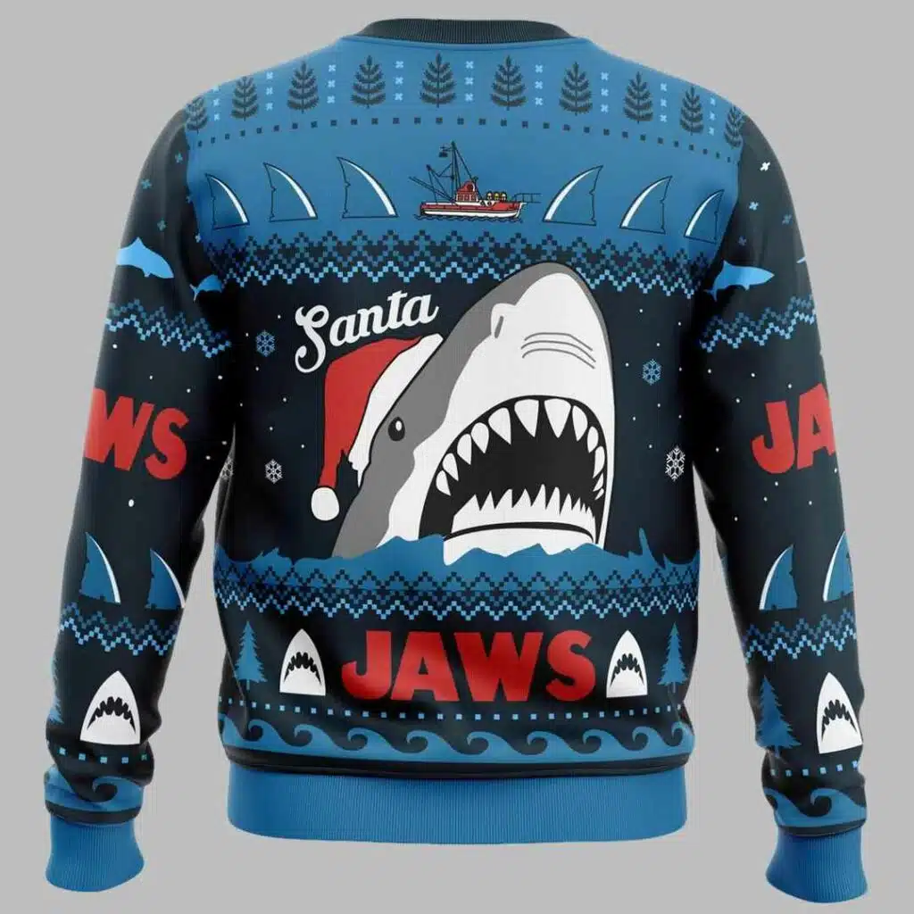 Santa Jaws Jaws Ugly Christmas Sweater 2