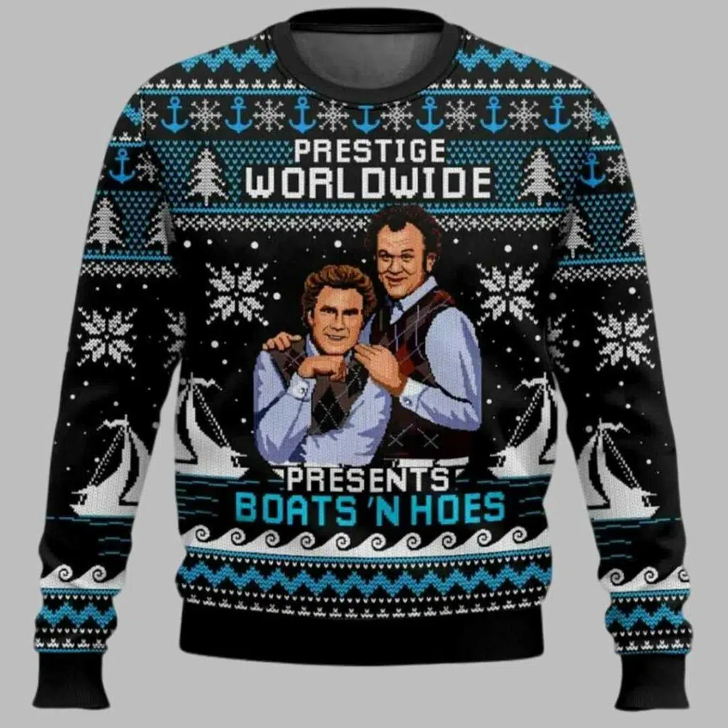 Step Brother Prestige Worldwide Presents Boats N Hoes Ugly Christmas Sweater 1