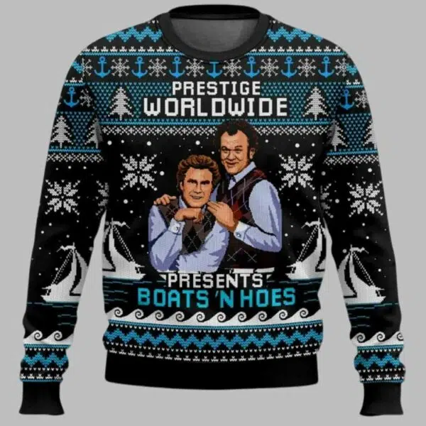 Step Brother Prestige Worldwide Presents Boats N Hoes Ugly Christmas Sweater 1