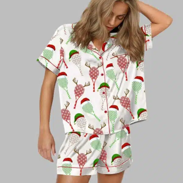 Tennis Racket Christmas Pajama Set 1