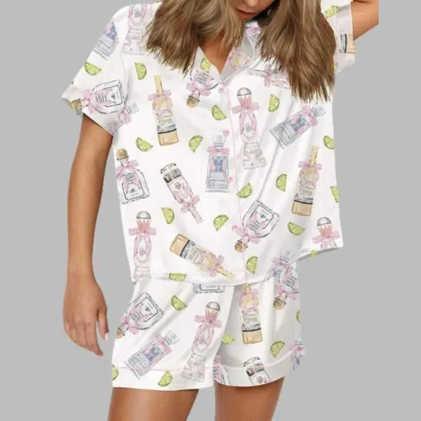 Tequila Bottle Satin Pajama Set 1