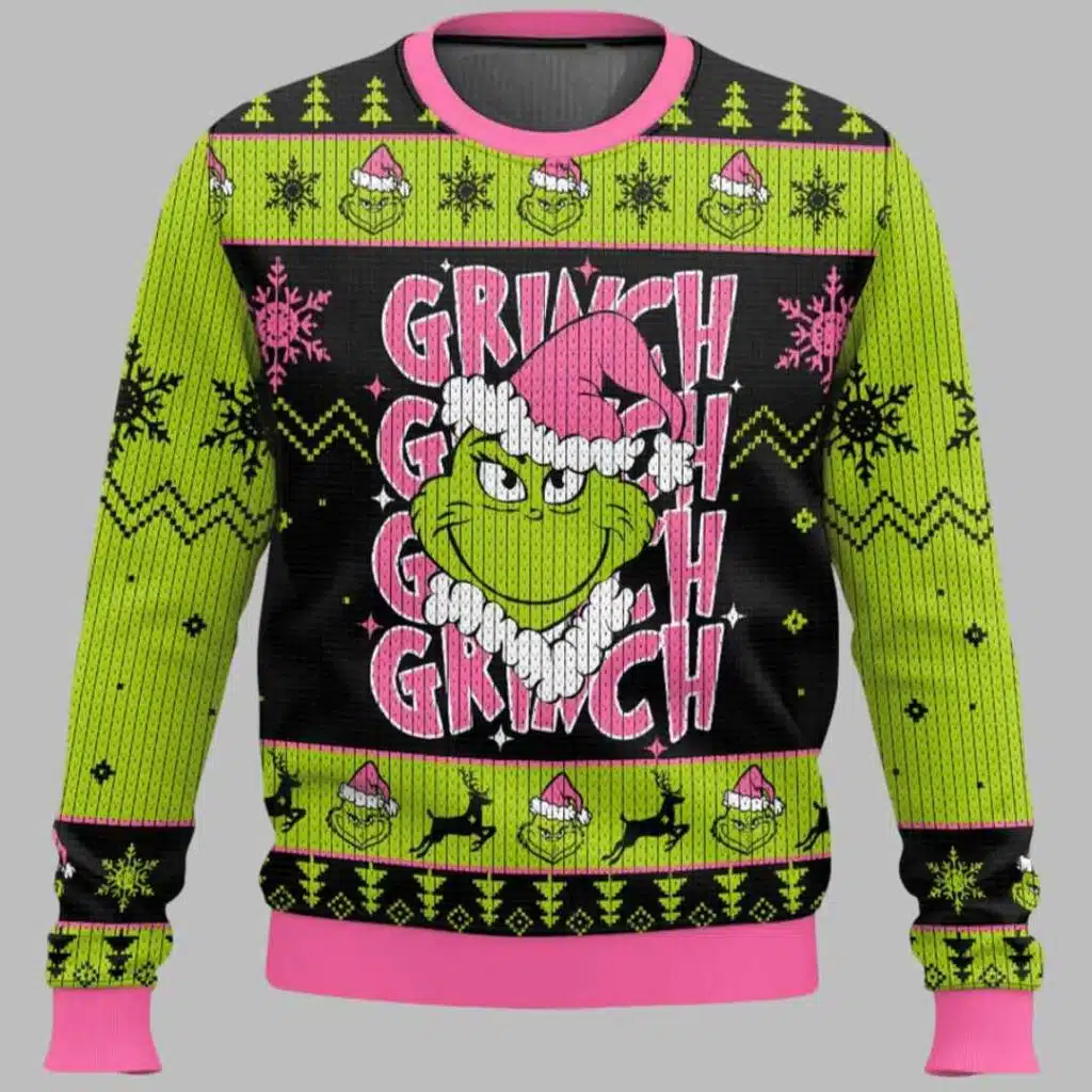 The Grinch In My Pink Christmas Era Ugly Christmas Sweater 1