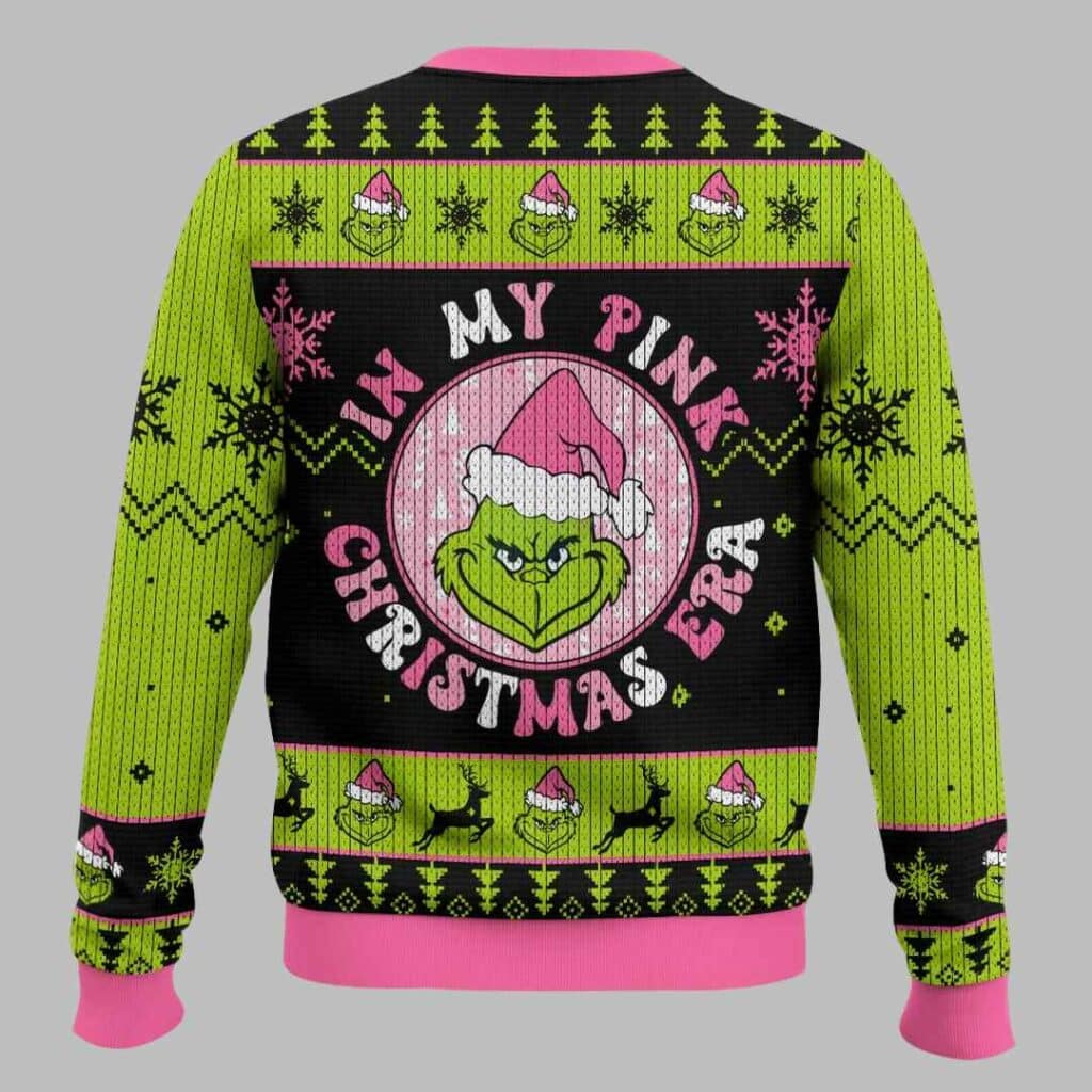 The Grinch In My Pink Christmas Era Ugly Christmas Sweater 2