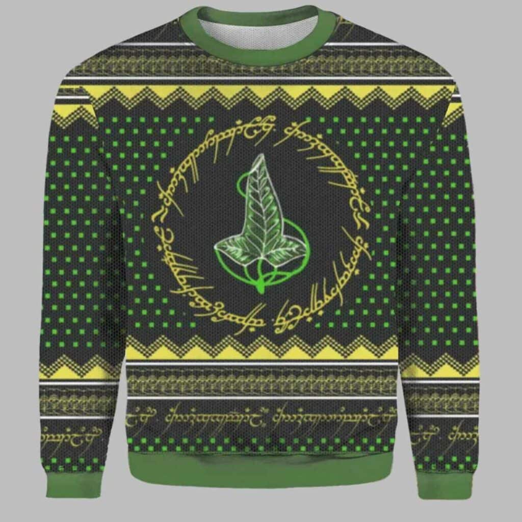 The Lord of The Rings Leaves of Lorien Christmas Sweater 2