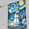 The Starry Night Snowman Let It Snow Christmas Flag 2