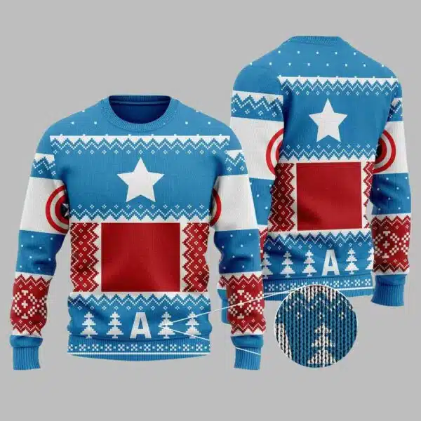 US Superhero Ugly Christmas Sweater 1