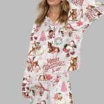 Vintage Pink Christmas Pajama Set