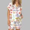 Watercolor New York City Satin Pajama Set 2