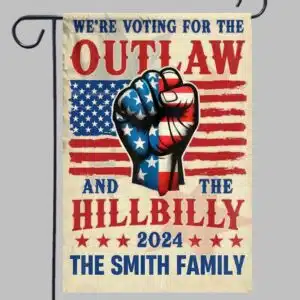 Were Voting For The Outlaw And The Hillbilly 2024 Flag 1