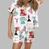 White Christmas Satin Pajama Set 3