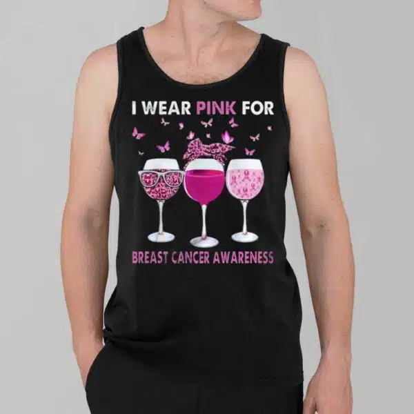 Womens Breast Cancer Awareness I WEAR PINK FOR Printed Casual Shirt 3