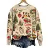 Womens Casual Christmas Printed Long Sleeve Sweatshirt 1