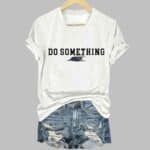 Women's Do Something and Blue Wave Print T-Shirt