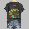 Women's Peace Love Equality Sunflower Print T Shirt