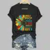 Women's Peace Love Equality Sunflower Print T Shirt