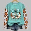 Womens Western Pumpkin Round Neck Sweatshirt 1