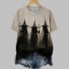 Womens Witch Print Round Neck Shirt 3