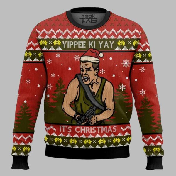 Yippee Ki Yay It's Christmas Die Hard Ugly Christmas Sweater 2