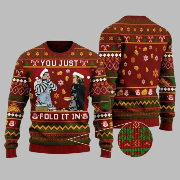 You Just Fold It In Funny Ugly Christmas Sweater 1