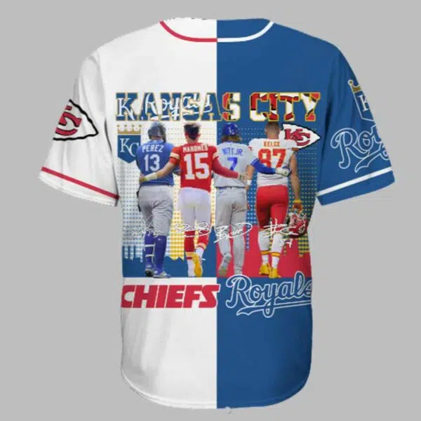 2024 Chiefs and Royals Perez Witt Jr Mahomes Kelce Jersey 4