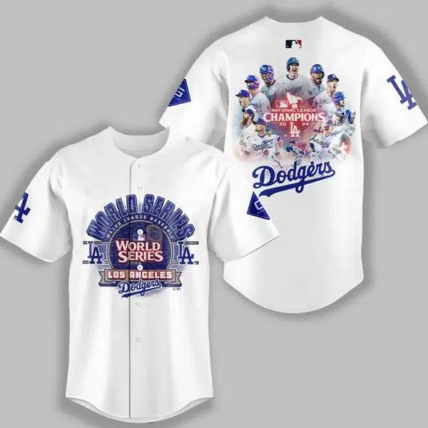 2024 Dodgers National League Champions World Series Baseball Jersey 1