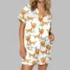 Aperol Spritz And Golden Retriever Satin Pajama Set 4