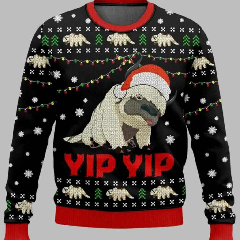 Appa Sky Bison yip yip Ugly Christmas Sweater 1