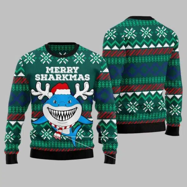 Baby Shark Merry Sharkmas Ugly Christmas Sweater 1