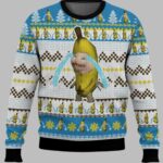 Banana Cat Crying Christmas Ugly Christmas Sweater