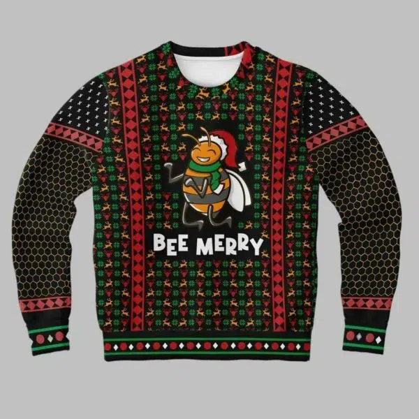 Bee Merry Ugly Christmas Sweater 1