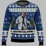 Billy Mack Christmas Is All Around Love Actually Ugly Christmas Sweater