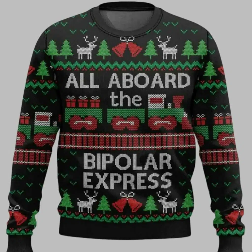 Bipolar Express Ugly Christmas Sweater 1