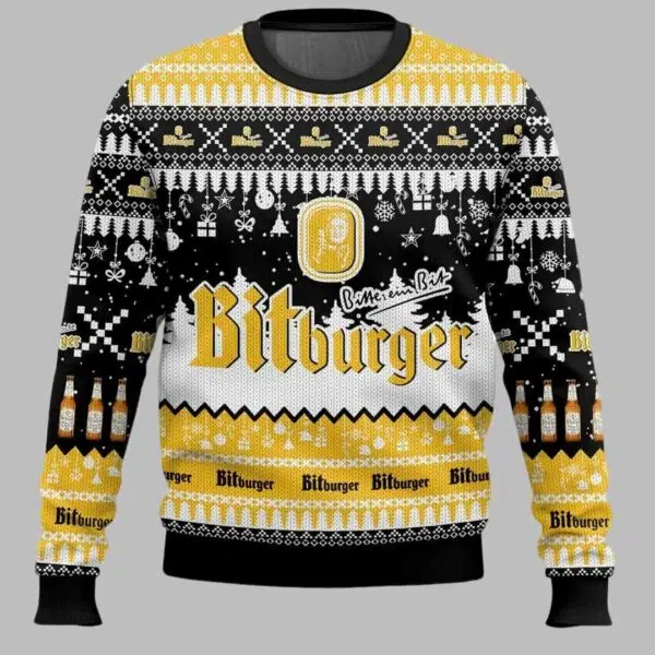 Bitburger German Beer Ugly Christmas Sweater 1