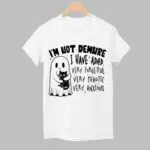Black Cat I'm Not Demure I Have ADHD Very Forgetful Very Chaotic Very Anxious Shirt