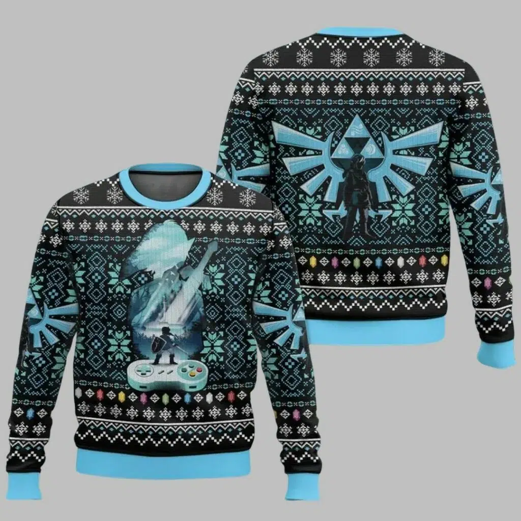 Blue Link Legend of Zelda Ugly Christmas Sweater 3