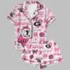 BullDogs Strong Than Cancer Button Down Pajama Set 1