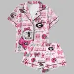 BullDogs Strong Than Cancer Button Down Pajama Set